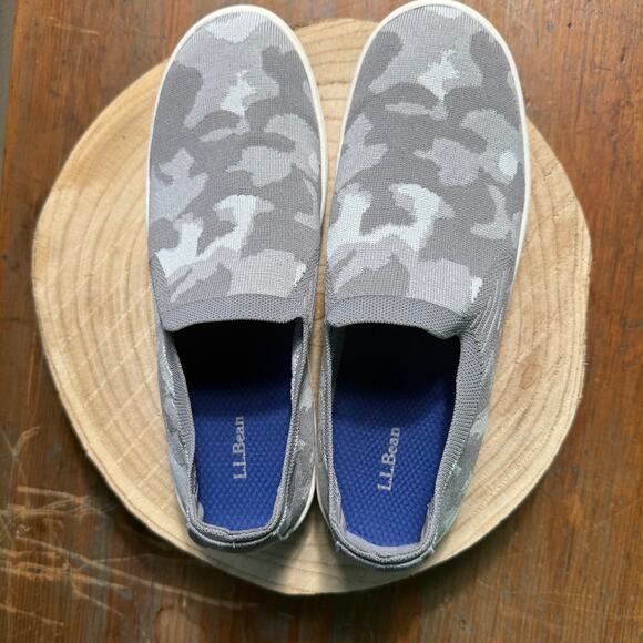 LL Bean Eco Bay Gray Camo Knit Slip On Comfort Sneaker Shoe Women’s 7.5 - Picture 9 of 9